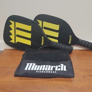 Monarch Pickleball Black Yellow/Green Paddles, Set of 2, Preowned